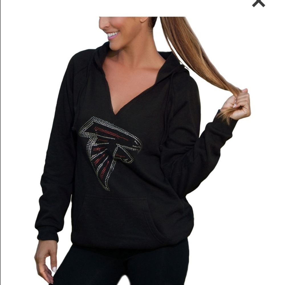 Atlanta Falcons Black Pullover Rhinestone Hoodie